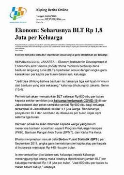 Kliping Berita Online Edisi 14 April 2020