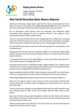 Kliping Berita Online Edisi 16-18 Juni 2017